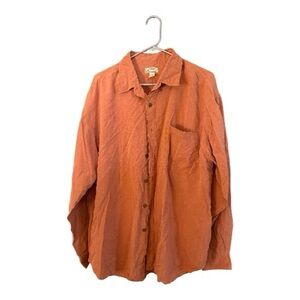 Tommy Bahama Men's Rust Orange Button-Down 100% Silk
